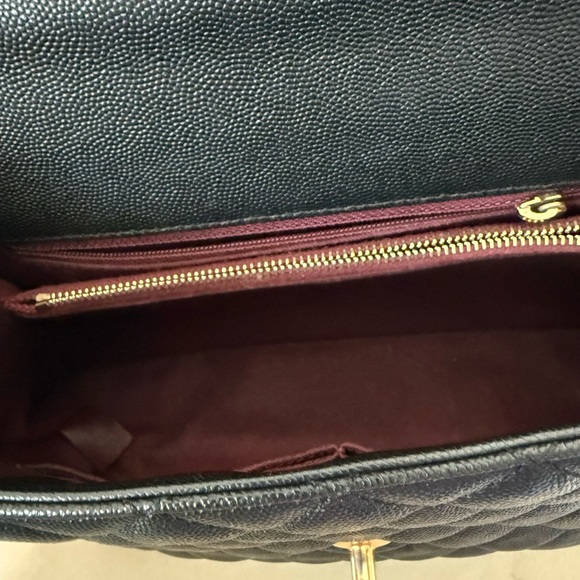 Coco CHANEL Black Caviar Top handle with Gold Accents - Picture 10 of 11